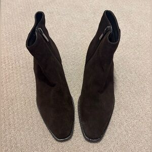 Aquatalia Brown Suede Ankle Boots Size 9M Made in Italy